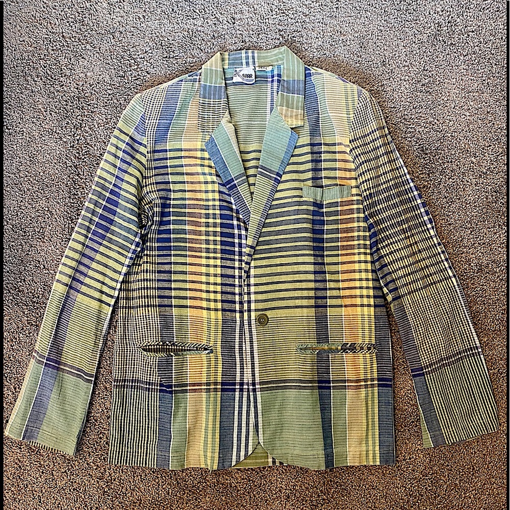 80’s Green Plaid Blazer by Kenar